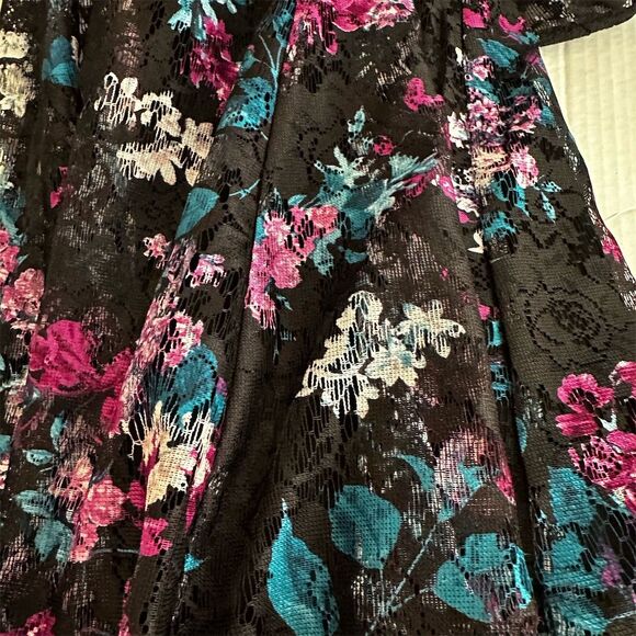 Lane Bryant Black Floral Lace Overlay Sleeveless Mini Dress Women's Size 22/24 - Picture 6 of 6